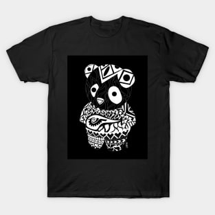 care panda bear ecopop in totonac mandala mexican patterns T-Shirt